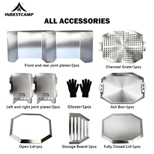 INBESTCAMP Fabricant <span class=keywords><strong>de</strong></span> réchaud <span class=keywords><strong>de</strong></span> <span class=keywords><strong>camping</strong></span> direct en acier inoxydable à alimentation par brasero - Product Image 2