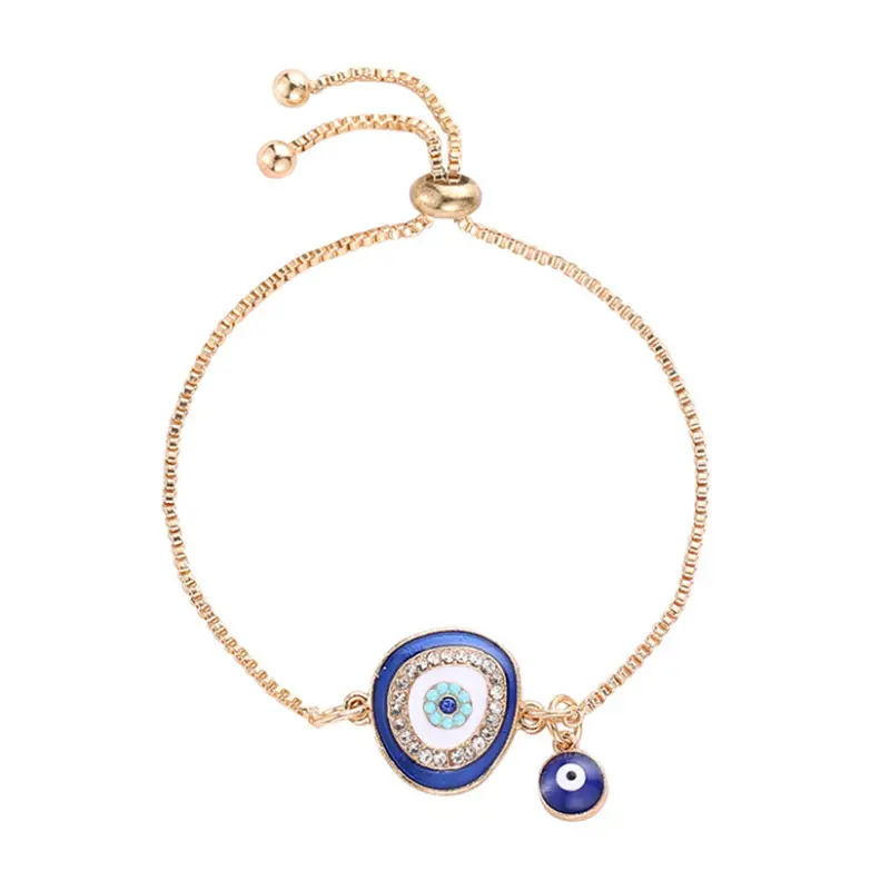 Simple Design Adjustable Bracelet Devil Blue Eyes Stainless Steel Bracelet Fashion Jewelry Women Free Shipping Wholesale Items