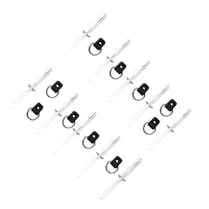 Remaches de acero inoxidable con anillo en D negro para accesorios de kayak, canoa y barco, 10 unidades, grado 304 - Product Image 3