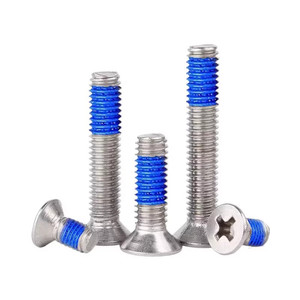 Vis à tête fraisée cruciforme anti-desserrage M2 M2.5 M3 M4 M5 M6 avec revêtement de colle bleue anti-déchirure - Product Image 2