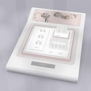 Vendita di gioielli di lusso da banco in pelle PU set espositivi per bracciale collana orecchino ciondoli anello - Product Image 6