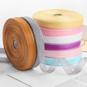 1.5cm 100% Polyester Snow Gauze Satin Ribbon Double Face Silver Foil Printed Manufacturer Direct Supply for Gift <b>Box</b> <b>Hat</b> - Product Image 4