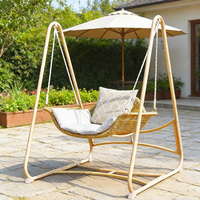 Fauteuil suspendu double à design moderne pour intérieur et extérieur, idéal pour la maison, le patio, le balcon, le salon, l'hôtel, le parc – Panier de relaxation en métal