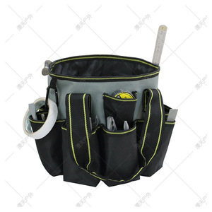 Oxford Cloth <b>Tool</b> Duffle Bag Multi Compartment Portable Cylindrical Repair <b>Storage</b> Bag Black And Gray - Product Image 2