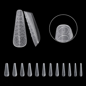 120 Uds. Moldes de Uñas Doble Forma Ataúd con Efecto 3D para Extensión, Puntas de Gel Acrílico para Construcción Rápida, Herramienta de Arte de Manicura para Salón - Product Image 2