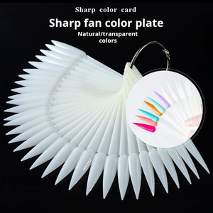 50 faux ongles en acrylique à couverture complète, pré-dessinés, avec nuancier de couleurs, échantillons de vernis à ongles personnalisables - Product Image 3