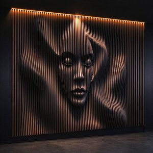 M75 Paneles Decorativos de Pared con Escultura Abstracta 3D de Rostro Humano, Estilo Art Deco, para Interiores y Exteriores, Otros Paneles de Papel Tapiz - Product Image 1