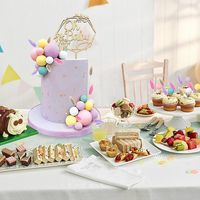 47-teiliges Oh Baby Baby-Shower Tortendeko-Set Bunte Bälle Feder Tortendekoration Neue Baby-Party-Zubehör Kuchendekoration
