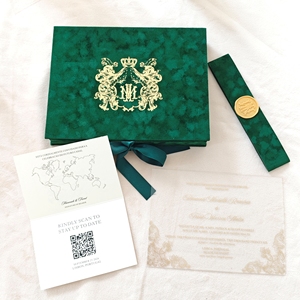 การ์ดเชิญงานแต่ง<span class=keywords><strong>ง</strong></span>านสีเขียวเข้ม ชุดกล่องการ์ดเชิญกำมะหยี่สุดหรู กล่อ<span class=keywords><strong>ง</strong></span>การ์ดเชิญงานแต่ง<span class=keywords><strong>ง</strong></span>านอะคริลิคสีเขียวแบบสั่งทำพิเศษ - Product Image 3