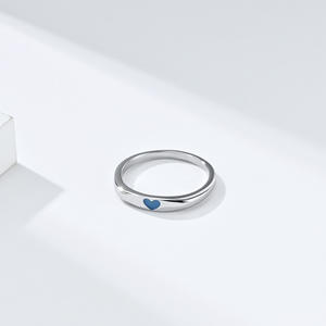 Japanese Korean Style Minimalist Heart Titanium Steel Women's <b>Ring</b> Pink Heart Engagement Jewelry - Product Image 4