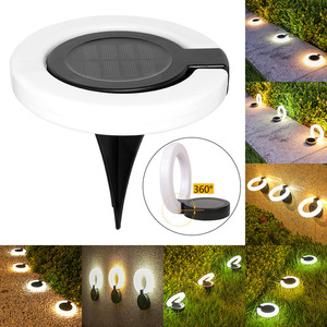 Solar Garden Lights LED Outdoor Waterproof Ground Lamp 360 Degree Rotation Pathway Lighting For Lawn Patio <b>Steps</b> - Product Image 1