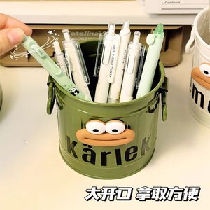 Funny Pen Holder <b>Large</b> Capacity Cartoon Round <b>Desk</b> Storage For Kids Students Offices Decorative Organizer - Product Image 3