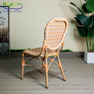 Happy Life <span class=keywords><strong>Paris</strong></span> Bistro Style Silla de comedor de ratán Marco de aluminio para todo clima Diseño moderno ligero para uso en dormitorio y <span class=keywords><strong>parque</strong></span> - Product Image 5