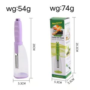 Ustensiles de cuisine multifonctionnels : Éplucheur de fruits et légumes, râpe à carottes, couteau à éplucher avec récipient - Product Image 6