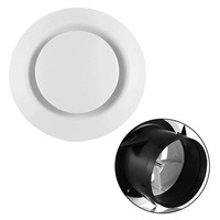Grille d'aération ronde réglable en ABS pour système CVC commercial, couvercle d'extraction de plafond, grille de ventilation de sous-plafond