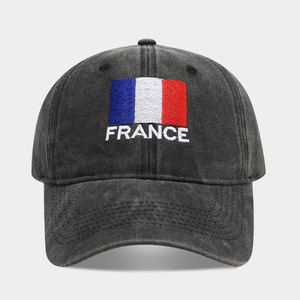 Gorra de Béisbol Vintage de Algodón Lavado con Logotipo Bordado de la Bandera Nacional, Gorra Personalizada con Hebilla Metálica de la Bandera de un País de Fútbol Mundial - Product Image 4