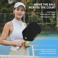 Raquette de pickleball avec fibre de carbone 3K moulée par pressage à froid, écologique, contrôle de la rotation pour l'entraînement et le divertissement en plein air des enfants