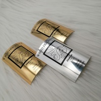 Autocollants personnalisés en étain, en aluminium, avec logo en relief doré, adhésif puissant, imperméable, pour flacons de parfum, lotion, rouge à lèvres