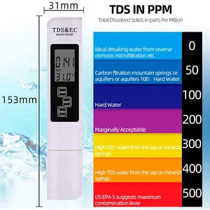 Medidor de condutividade elétrica tds ce, tipo de caneta para testes de qualidade da água