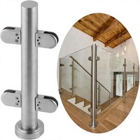 Poteau de clôture en verre en acier inoxydable 85 cm, poteau de garde-corps en verre pour terrasse/garde-corps d'escalier, résistant aux intempéries, montage sur terrasse pour extérieur