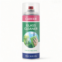Limpiador de Vidrios CAREER en Aerosol de Secado Rápido y Sin Rayas para Ventanas de Automóviles, Parabrisas y Superficies de Vidrio Automotrices