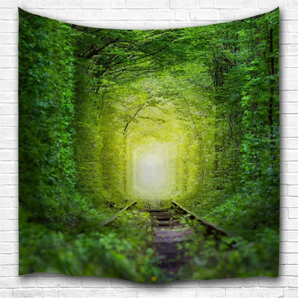 New beautiful digital printed forest path design tapestry
