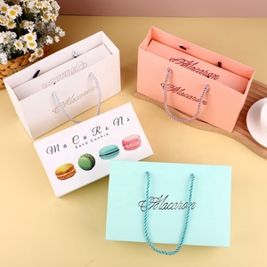 OMT Foldable Paper Macaron Packaging Drawer Box For Cajas Para Macarrones Emballage De Carton Macarons Macron Macroon Macaroon