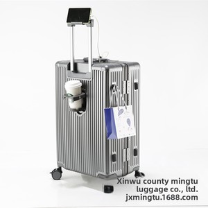 ハイエンドフロントオープニングアルミフレーム強力耐久性4スピナーホイールビジネス荷物強化大容量スーツケース - Product Image 2