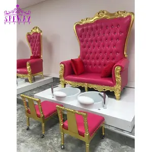 Speway belleza Rosa caliente usado barato salón de lujo doble sillas trono spa pedicura sillas con baño de pie de