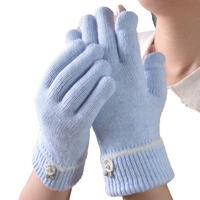 Nouveaux gants de cyclisme thermiques en jacquard, laine/nylon, style coréen, polyvalents, tricotés, compatibles avec les écrans tactiles, cinq doigts, pour la conduite hivernale