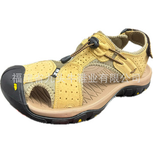 Sandales T-Strap pour Hommes Respirantes à Bout Fermé avec Bande Élastique et Boucle Chaussures d'Été d'Extérieur Tige en PU Semelle Extérieure en Caoutchouc Taille Plus Jeunesse - Product Image 4