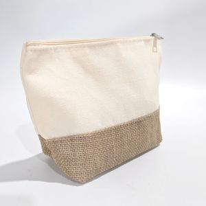 Logotipo de alta calidad con cremallera, cosmético blanco, algodón de lujo, pequeña bolsa de lona para monedas, bolsa de maquillaje de viaje - Product Image 4