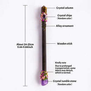 En gros, Pointes de cristal naturel, Pierres roulées, Sceptre magique, Baguette de guérison en cristal, Fait main, Cadeau pour enfant, Cosplay - Product Image 2