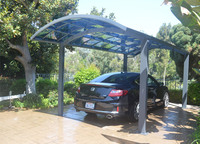 Cochera Moderna para 2 Autos con Estructura de Aluminio y Techo de Policarbonato para Uso Residencial en Entradas de Vehículos y Garajes