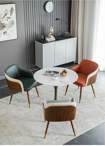 Muebles modernos para restaurante, silla de comedor de cuero de madera maciza, sillas de comedor de color nogal para restaurante y comedor - Product Image 5