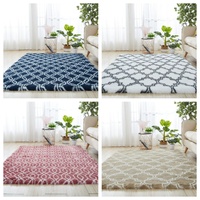 Grand Tapis d'Intérieur Moderne en Polyester Doux à Motifs Shaggy Tapis Moelleux en Latex pour la Maison, le Salon et la Chambre à Coucher, Tapis de Voyage