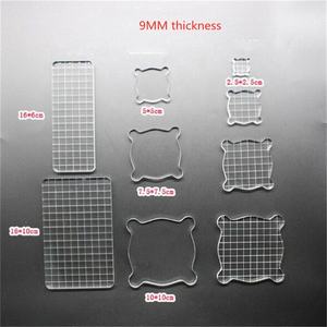 Panneau de timbres de fleurs rondes en acrylique cristal transparent avec décoration ou utilisation de bureau en plastique de <span class=keywords><strong>lignes</strong></span> imprimées - Product Image 5