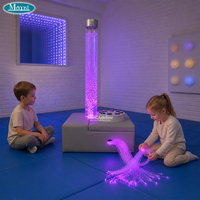 Ensemble de canapé à bulles sensorielles Snoezelen avec éclairage à fibres optiques, plateforme carrée, équipement multisensoriel LED pour salle sensorielle
