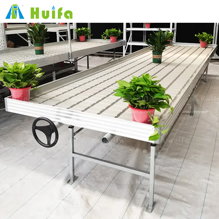 Huifa 맞춤형 수경 롤링 벤치 성장 테이블 식물 성장을위한 4x8 홍수 테이블