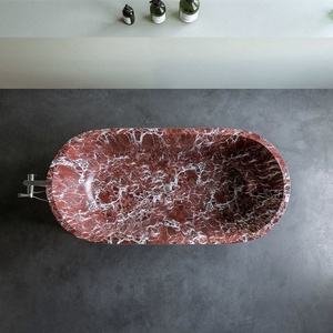 Tùy chỉnh kích thước Tay Chạm Khắc sang trọng đá cẩm thạch tự nhiên freestanding đá rắn bề mặt bồn tắm người lớn ngâm bồn tắm - Product Image 2