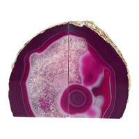 Serre-livres de luxe en agate naturelle, support de livres en pierre de cristal bleu, décoration pour la maison, le bureau et la bibliothèque, fabricant OEM ODM