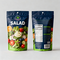 Op maat gemaakte bedrukte logo ritszakjes voor verse bladgroenten, sla, fruit, plastic verpakkingszakjes