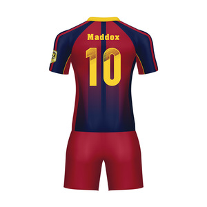 Red with black wear sublimation Custom blank sports jersey new model cheap football shirt uniform set soccer jersey - Product Image 3