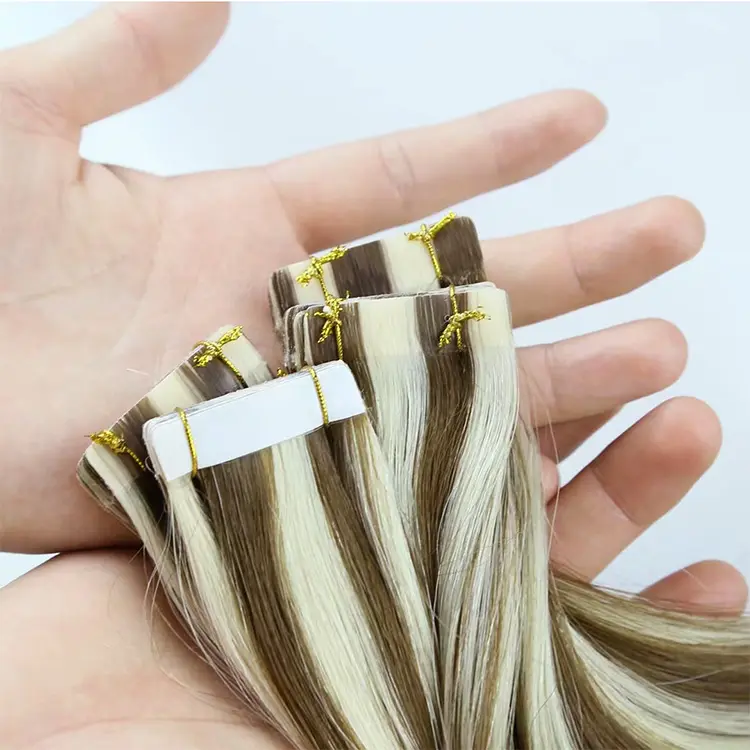 Оптовая продажа, 100% натуральные человеческие волосы Remy, настоящие человеческие волосы на ленте, долговечные волосы для наращивания