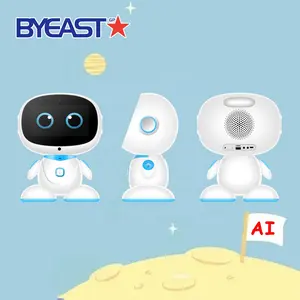 Early learning factory OEM LOGO cheap LED inteligente educational machine children's smart emo toy robots with tablet for kids