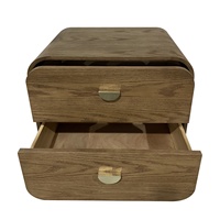 Table de chevet en bois de frêne avec placage naturel, design traditionnel, décoration intérieure