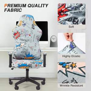 Funda elástica para asiento de silla de juegos reclinable para ordenador con funda para reposabrazos, excelente tela, patrón personalizable - Product Image 3
