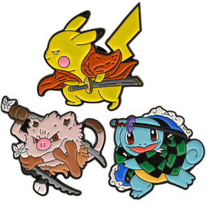 <span class=keywords><strong>Pikachu</strong></span> inspiré Poke/Mon métal artisanat ensemble positif émail épinglettes motivation mignon broche Badges épingles à pouce - Product Image 3