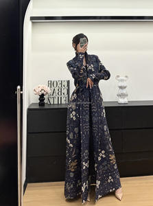 PROMISTAR modesto plisado largo cortavientos chaqueta otoño poliéster bata estampado árabe mujer capa Oriente Medio musulmán nuevo Abaya - Product Image 6