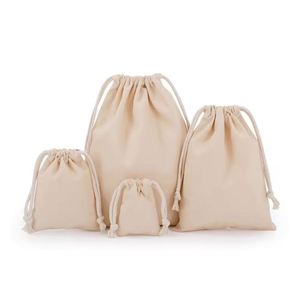 Sac de lavage en toile de coton sur mesure pour hôtel, sac à chaussures en calicot avec cordon de serrage, pochette de rangement réutilisable et robuste, vente en gros - Product Image 1